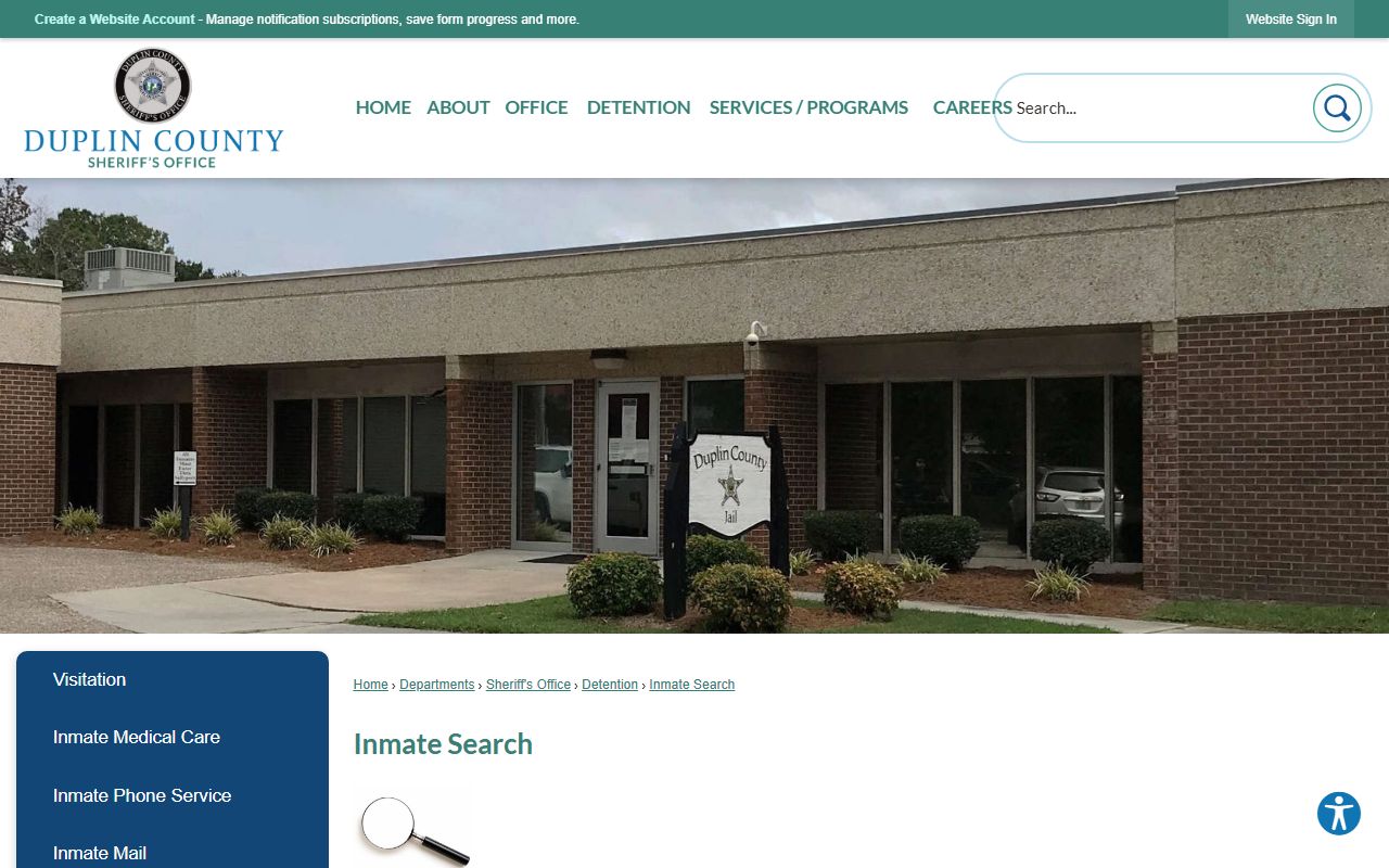 Duplin County jail mugshots inmate search warning page